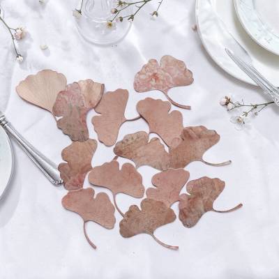 Ginkgo Blätter gestanzt aus Duo Design Karton – Streudeko & Scrapbooking, 12 Stück