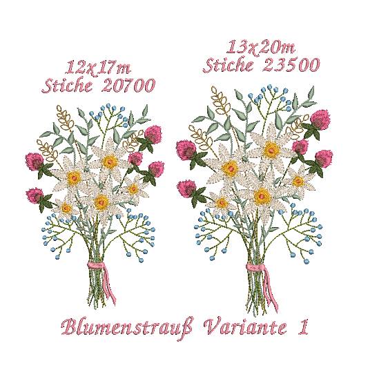 Stickdatei Blumenstrauß zwei Varianten Bild 5