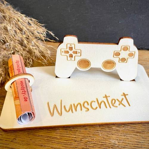 Geldscheinhalter Controller, Konsole, Spielekonsole, Gamecontroller, Geldgeschenk, Geburtstag, Geschenk, Wunschtext, Per