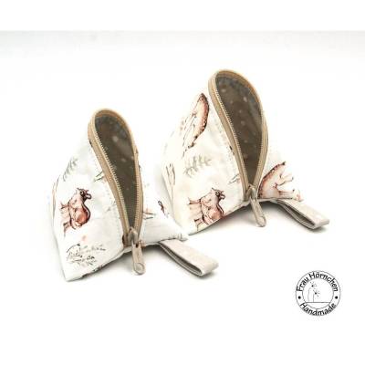 Schnullertasche * Pyramidentasche * Dreieckstasche * Waldtiere * verschiedene Größen