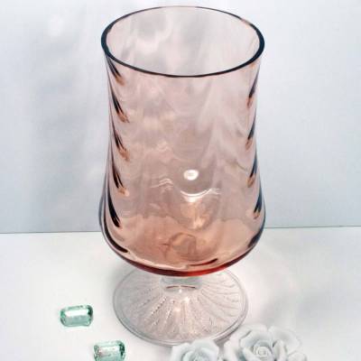 Vintage Vase Rosalinglas Pressglas rosa Blumenvase, Glasvase, alte Vase, Trödel Dings da