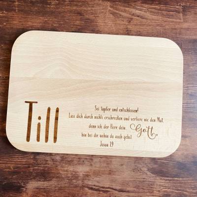 Personalisiertes Schneidebrett zur Konfirmation oder Taufe | Kinderschneidebrett mit Gravur | individuelles Geschenk