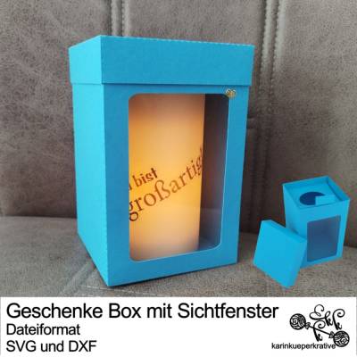 Plotterdatei Geschenkbox mit Sichtfenster