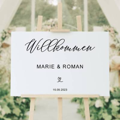 Sticker für Willkommensschild Empfangstafel personalisiert,Wedding Verlobung Willkommensschild Hochzeit, Hochzeitsdeko,H