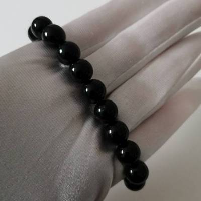 Elegantes Armband aus schwarzen Perlen – Handgemachter Modeschmuck Geschenkidee