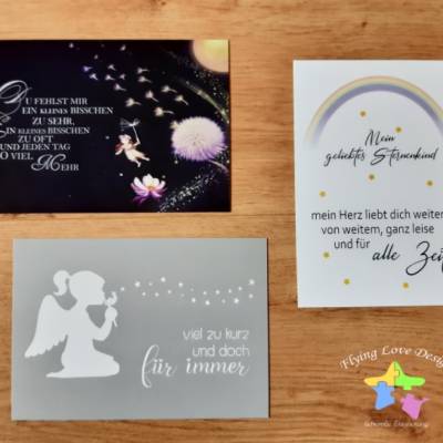 Trauerkarten für Sternenkinder und verstorbene Kinder | Bunte und kindgerechte Designs | Beileidskarten für Kinder 