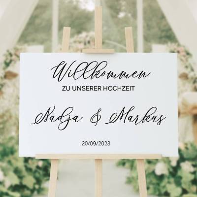 Sticker für Willkommensschild Empfangstafel personalisiert,Wedding Verlobung Willkommensschild Hochzeit, Hochzeitsdeko,H