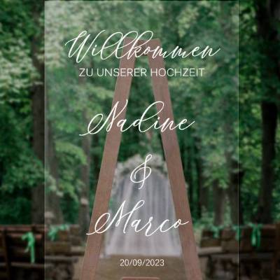Sticker für Willkommensschild Empfangstafel personalisiert,Wedding Verlobung Willkommensschild Hochzeit, Hochzeitsdeko,H