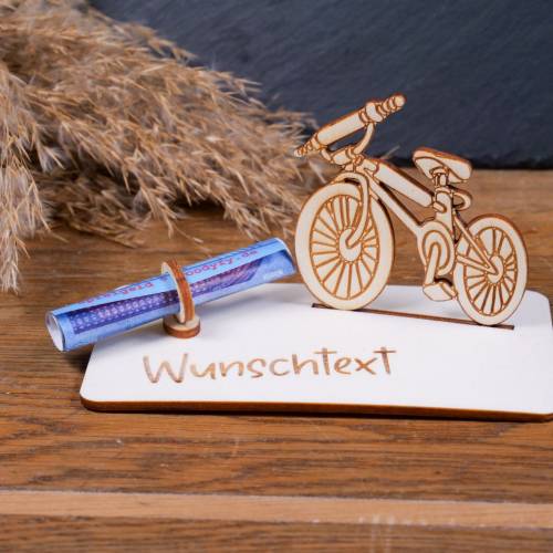 Geldscheinhalter Freestylebike, Fahrrad, Geldgeschenk, Geburtstag, Rad, Geschenk, Wunschtext, Personalisierbar