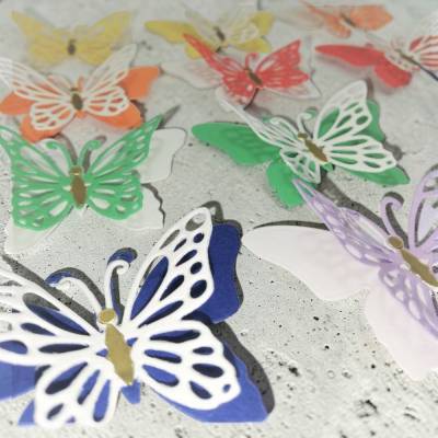 3D Schmetterlinge Streudeko – 12 Stanzteile, Regenbogen, Papier, Karten, Scrapbooking, Junk Journal