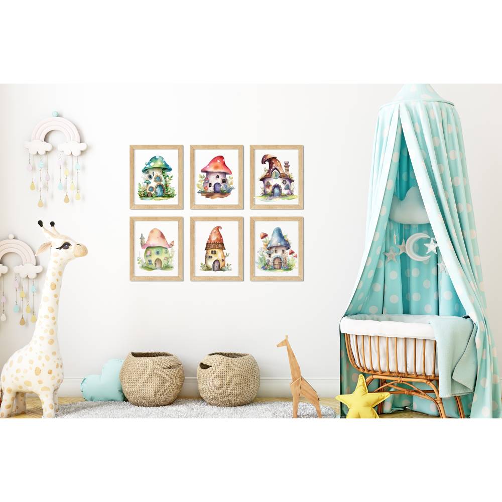 13 digital Fairy Houses PNG Watercolor Clipart Bundle, Sublimation,Commercial License Bild 8