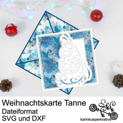 Plotterdatei Weihnachtskarte Tanne