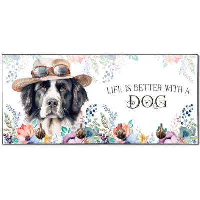 Hundegarderobe LIFE IS BETTER WITH A DOG mit Landseer