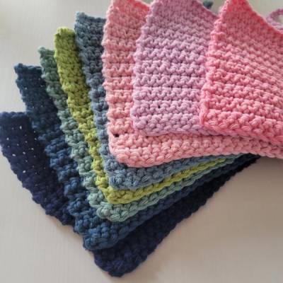 Zero Waste ... XXL Abschmink - / Kosmetikpads  oder auch Mini - Waschlappen mit einem Aufhänger