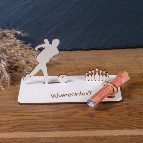 Geldscheinhalter Bowling, Kegeln, Geldgeschenk, Geburtstag, Geschenk, Wunschtext, Personalisierbar