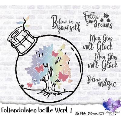 Foliendatei Bottle World  SVG,PNG,DXF