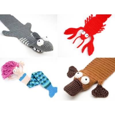 Wassertiere Lesezeichen PDF Häkelanleitung Sparset | Amigurumi PDF Anleitungen
