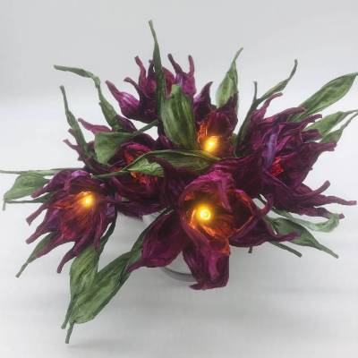 Lichterkette "Purpurglöckchen" aus finnischem Papiergarn