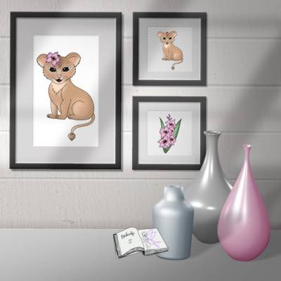 Digiset und Plott Löwe mit Gladiole