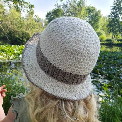 Häkelanleitung für Sommerhut ,,Solskinn" alle Größen