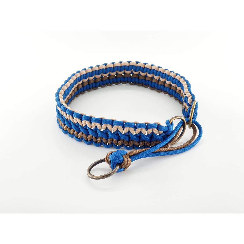 Handgeflochtenes Halsband, Zugstopphalsband, Paracordhalsband, fr mittlere  bis groe Hund