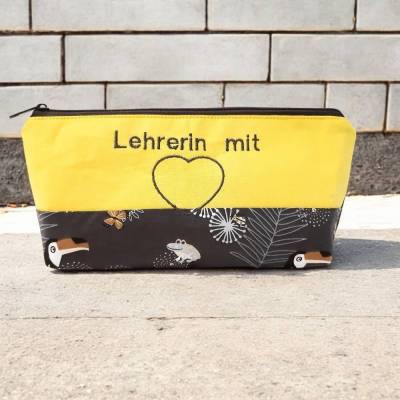 Schlampermäppchen "Lehrerin mit Herz", Federmäppchen, Stifte Mäppchen