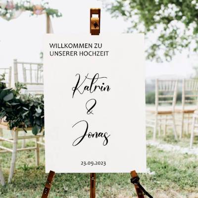 Sticker für Willkommensschild Empfangstafel personalisiert,Wedding Verlobung Willkommensschild Hochzeit, Hochzeitsdeko,H
