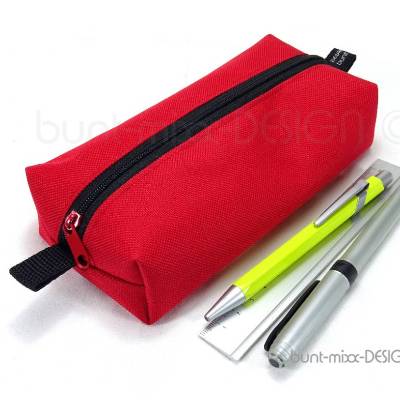 Stiftemäppchen ROT Federmäppchen Universaltasche Schlamper, boxybag Kosmetik, by BuntMixxDESIGN