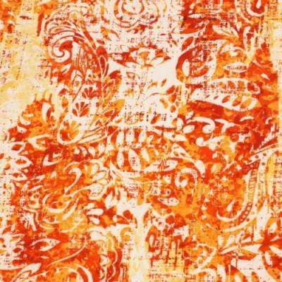 Viskosegewebe, Paisley, Batik-Optik, orange, 150 cm breit, Preis pro 0,5 lfdm