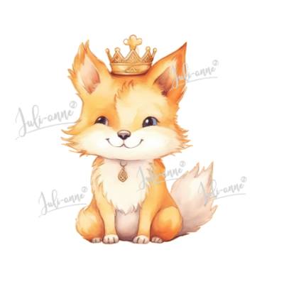 Bügelbild Fuchs mit Krone 