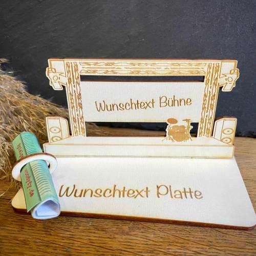 Geldscheinhalter Konzert, Theater, Musical, Musik, Geldgeschenk, Geburtstag, Geschenk, Wunschtext, Personalisierbar