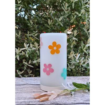 LED Tischleuchte "Retro-Blumen" ~ Dekoleuchte ~ Gartenlampe ~ Lampe