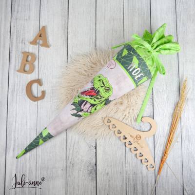 Schultüte Stoff Dino T-Rex Junge  *personalisierbar und mit Kisseninlet