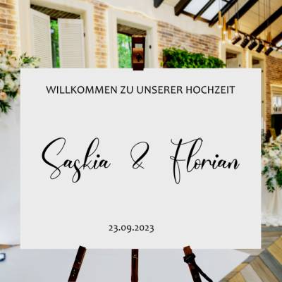 Sticker für Willkommensschild Empfangstafel personalisiert,Wedding Verlobung Willkommensschild Hochzeit, Hochzeitsdeko,H
