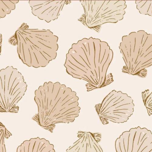ab 50cm Jersey Sea Shells Watercolor - Aquarell Druckstoff