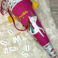Schultüte, Zuckertüte, Schulstart, Pferd, Pferdekopf, Blumen,genäht, mit Namen, personalisierbar, Einschulung, Kinder