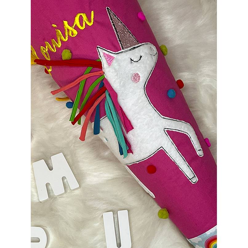 Schultüte, Zuckertüte, Schulstart, Pferd, Pferdekopf, Blumen,genäht, mit Namen, personalisierbar, Einschulung, Kinder Bild 3