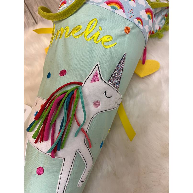 Schultüte, Zuckertüte, Schulstart, Pferd, Pferdekopf, Blumen,genäht, mit Namen, personalisierbar, Einschulung, Kinder Bild 7