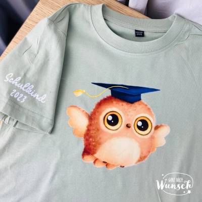 Kids Shirt - Schulkind | Einschulungsshirt | Eule | Einschulung Geschenk | Erste Klasse | 100% Baumwolle | 