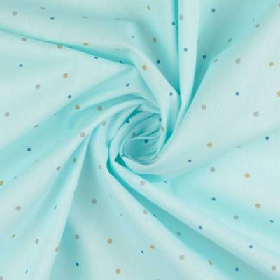 Baumwolle Baumwollstoff Popeline PÜNKTCHEN helles türkis Oeko-Tex Standard 100 (1m/8,-€)