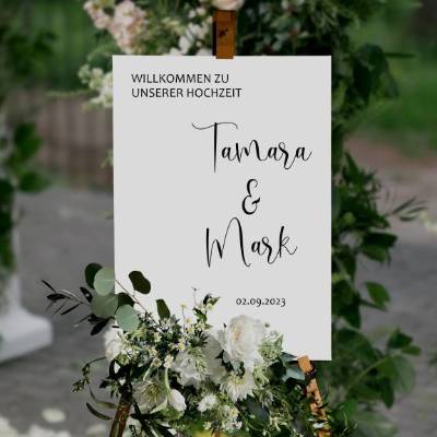 Sticker für Willkommensschild Empfangstafel personalisiert,Wedding Verlobung Willkommensschild Hochzeit, Hochzeitsdeko,H