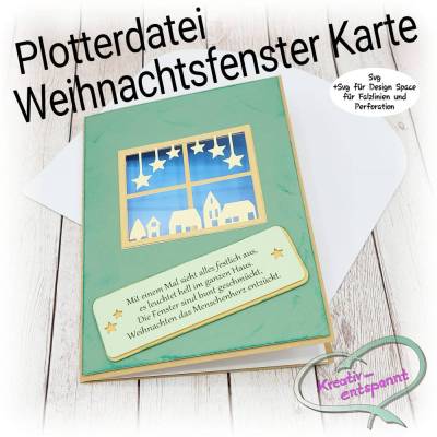 Plotterdatei Weihnachtsfenster Karte