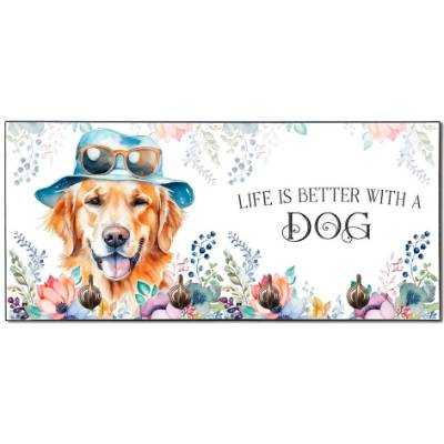 Hundegarderobe LIFE IS BETTER WITH A DOG mit Golden Retriever