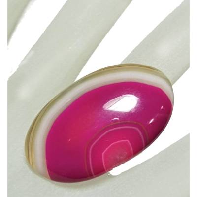 Ring mit pink fuchsia camel beige Achat 40 x 22 Millimeter großem Stein oval handmade Geschenk für sie