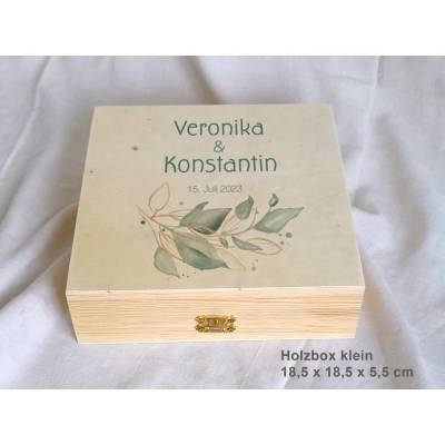 Erinnerungsbox aus Holz Hochzeit Salbei II