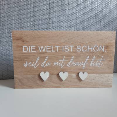 Geschenk zum Einzug/ Türschild Herzlich willkommen, Schild aus Klötzchen/ Familie/ Zuhause/ Deko/ Dezent Minimaldeko/Mit