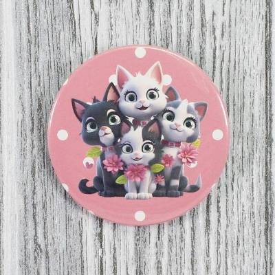 Niedlicher Button # Ø 58mm # Süße Katzenbande Katzen Kätzchen Kitten (1) Geschenk Geschenkidee Tasche Jacke Anstecknadel