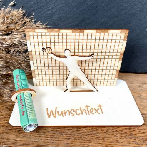 Geldscheinhalter Handball, Handballspieler, Geldgeschenk, Geburtstag, Wunschtext, Personalisierbar