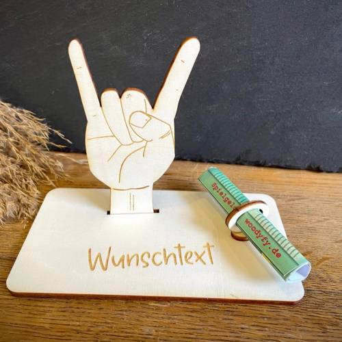 Geldscheinhalter Metal, Konzert, Metalhand, Musik, Geldgeschenk, Geburtstag, Geschenk, Wunschtext, Personalisierbar