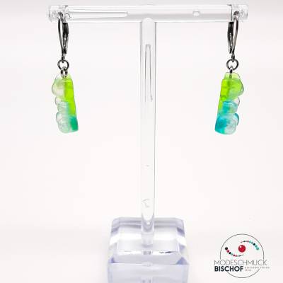 Gummibären Ohrringe grün/blau
